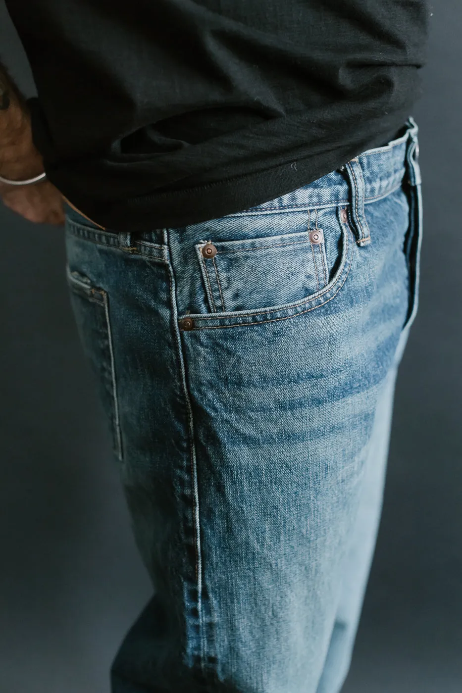 15oz - Vintage Washed Selvedge Stanton Pant - Medium Indigo