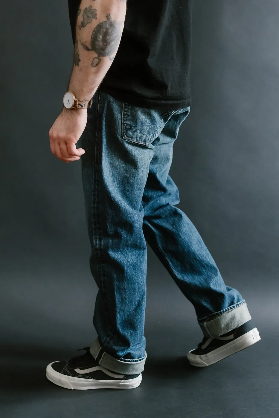 15oz - Vintage Washed Selvedge Stanton Pant - Medium Indigo