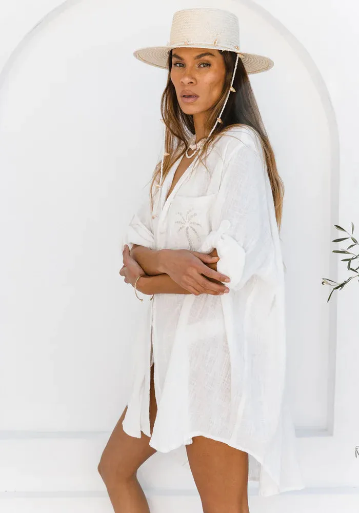 3 Palms Shirtdress White