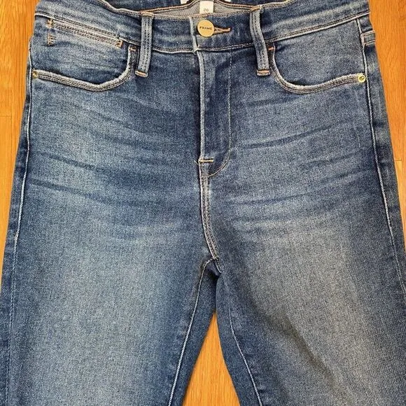 $365 Frame Women's Le High Blue Jeans Skinny Fit Leg Denim Pants Size 26