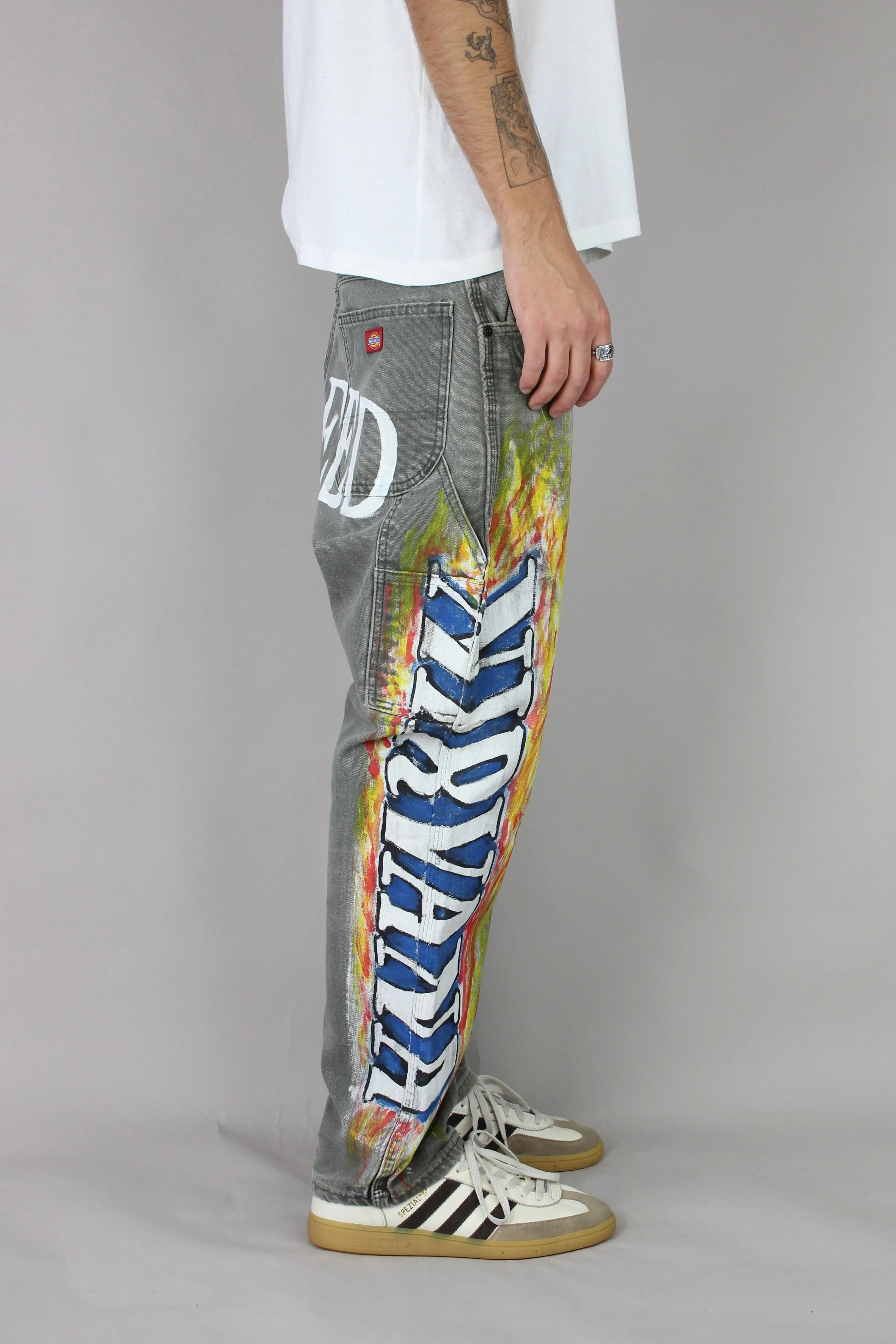 90's Nirvana Painted Vintage Carpenter Jeans Size 34x30