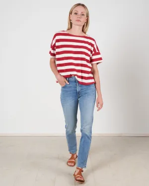 a95346 - boxy stripe tee - cardinal stripe 295