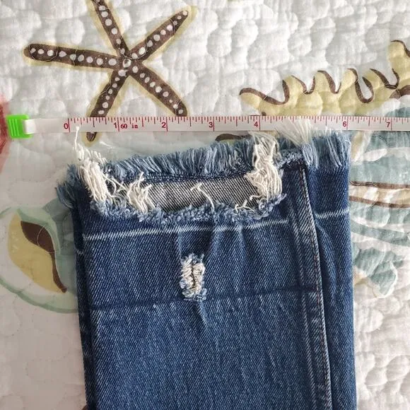 Abercrombie &amp; Fitch Curve Love The Skinny High Rise Jeans Raw Hem Size 24S Dark