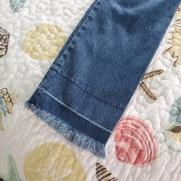 Abercrombie &amp; Fitch Curve Love The Skinny High Rise Jeans Raw Hem Size 24S Dark