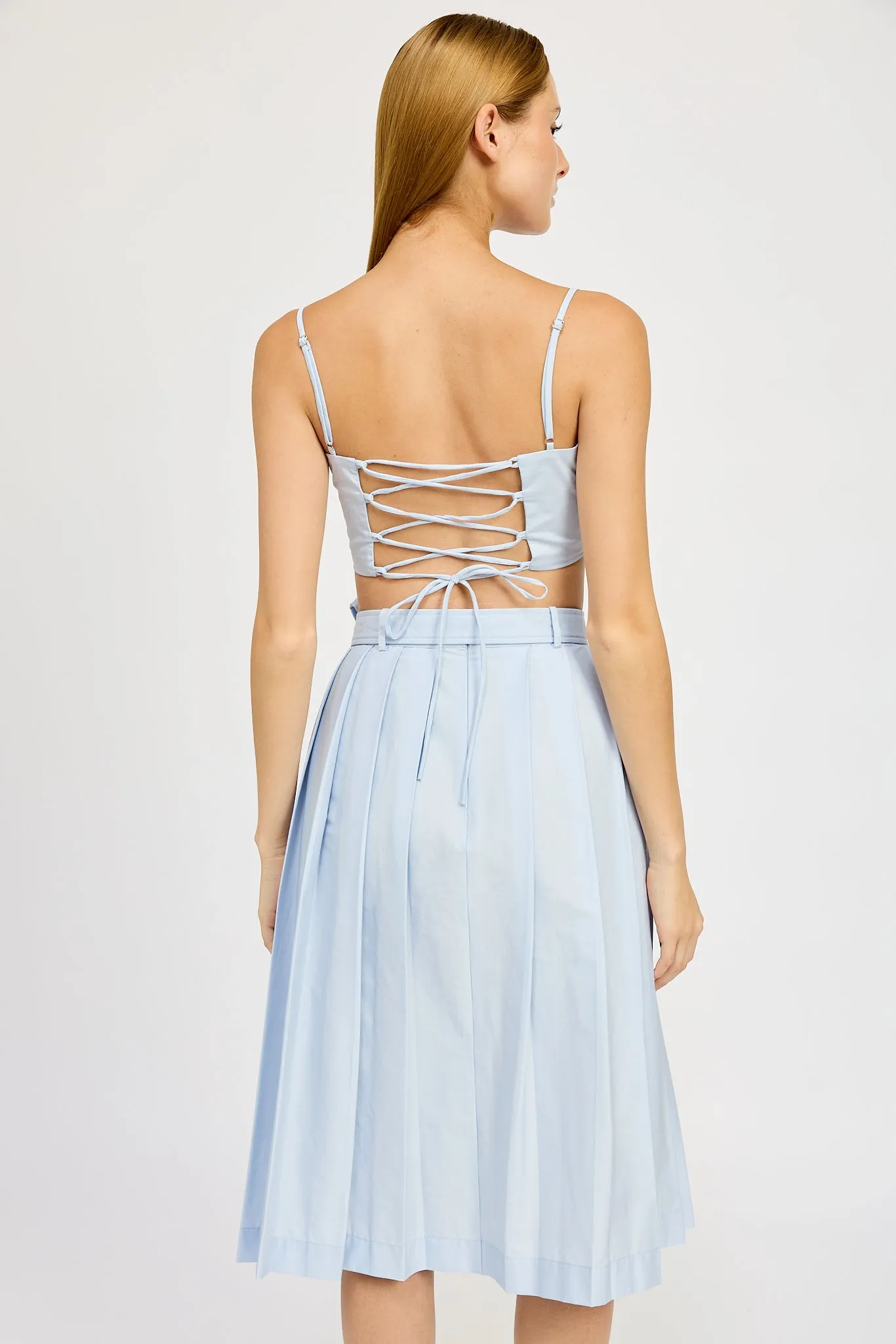 Abigal Button Top And  Bralette Set