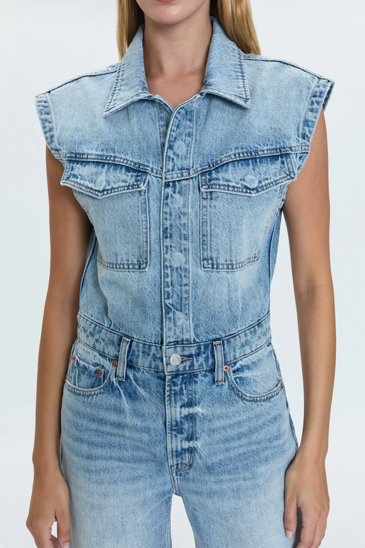 Ace Sleeveless Barrel Leg Jumpsuit - Rally