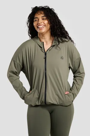 Ada Lightweight Zip Up Jacket  - Olive