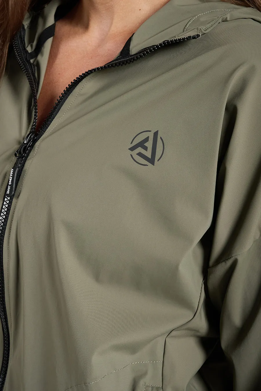 Ada Lightweight Zip Up Jacket  - Olive