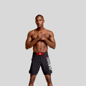 ADULT MMA SHORTS BLACK & RED V2