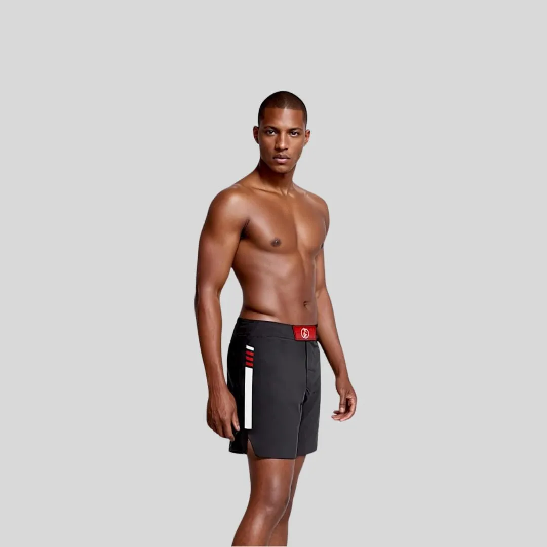 ADULT MMA SHORTS BLACK & RED V2