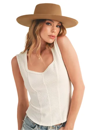 Aemi   Co Exposed Seam Ribbed Wide Strap Tank