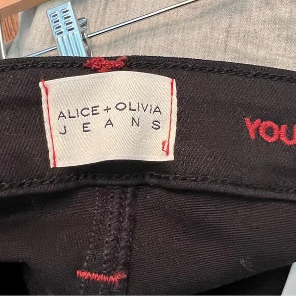 Alice   Olivia Jeans Donald Coated Black Skinny Jeans Size 27 Size 4