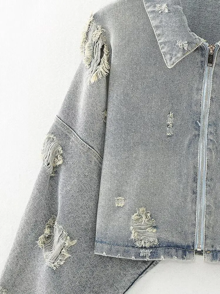 AMARA - Distressed Denim Jacket