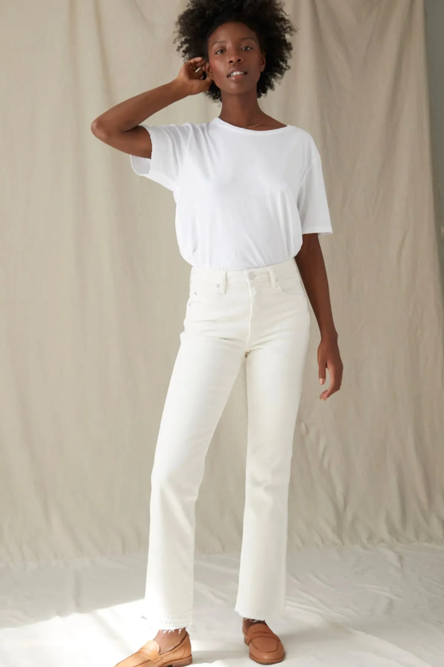 AMO high-rise flare jean