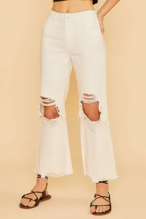 Annie Wear Distressed Raw Hem Denim Jeans