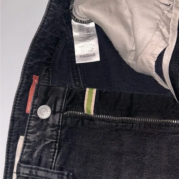 Anthropologie Pilcro women black bermuda hi rise jean shorts raw hem size 26 NWT