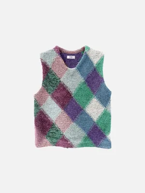 Argyle Glitter Boxy Vest - Multi