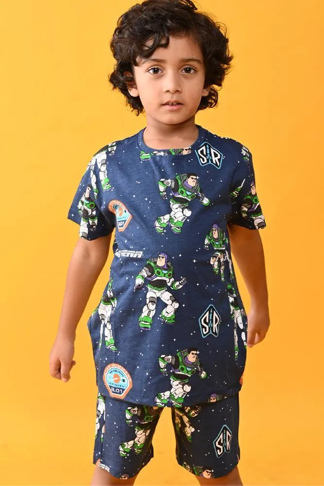 ASTRONAUT SLEEPWEAR SHORTS SET - BLUE