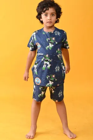 ASTRONAUT SLEEPWEAR SHORTS SET - BLUE