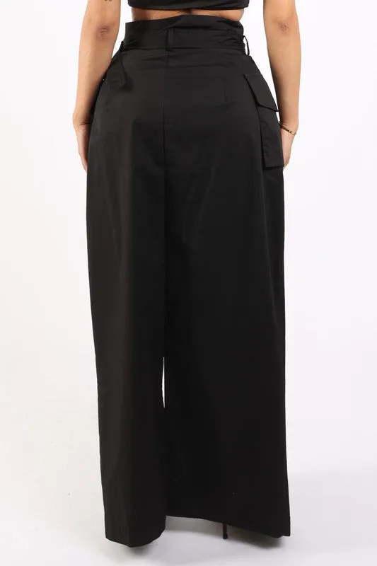 Asymmetric Pockets Detailed Maxi Skirt