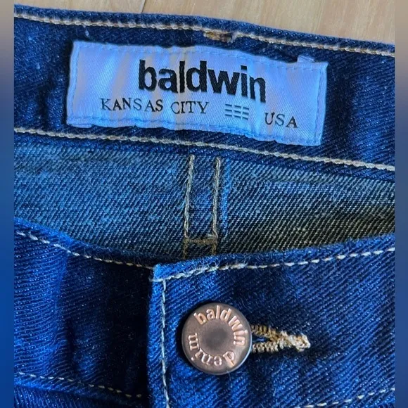 Baldwin KC The Rivington Peg Leg Jeans Dark Blue Wash Selvedge Denim Women’s 27