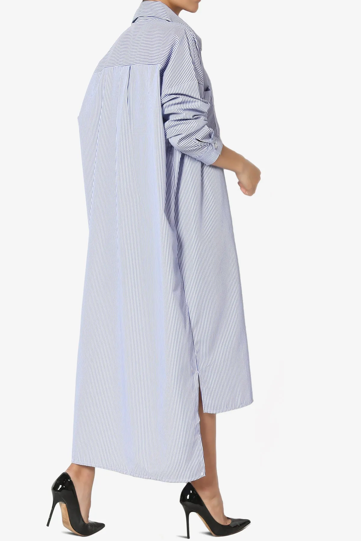 Barona Striped Maxi Dress Shirt PLUS