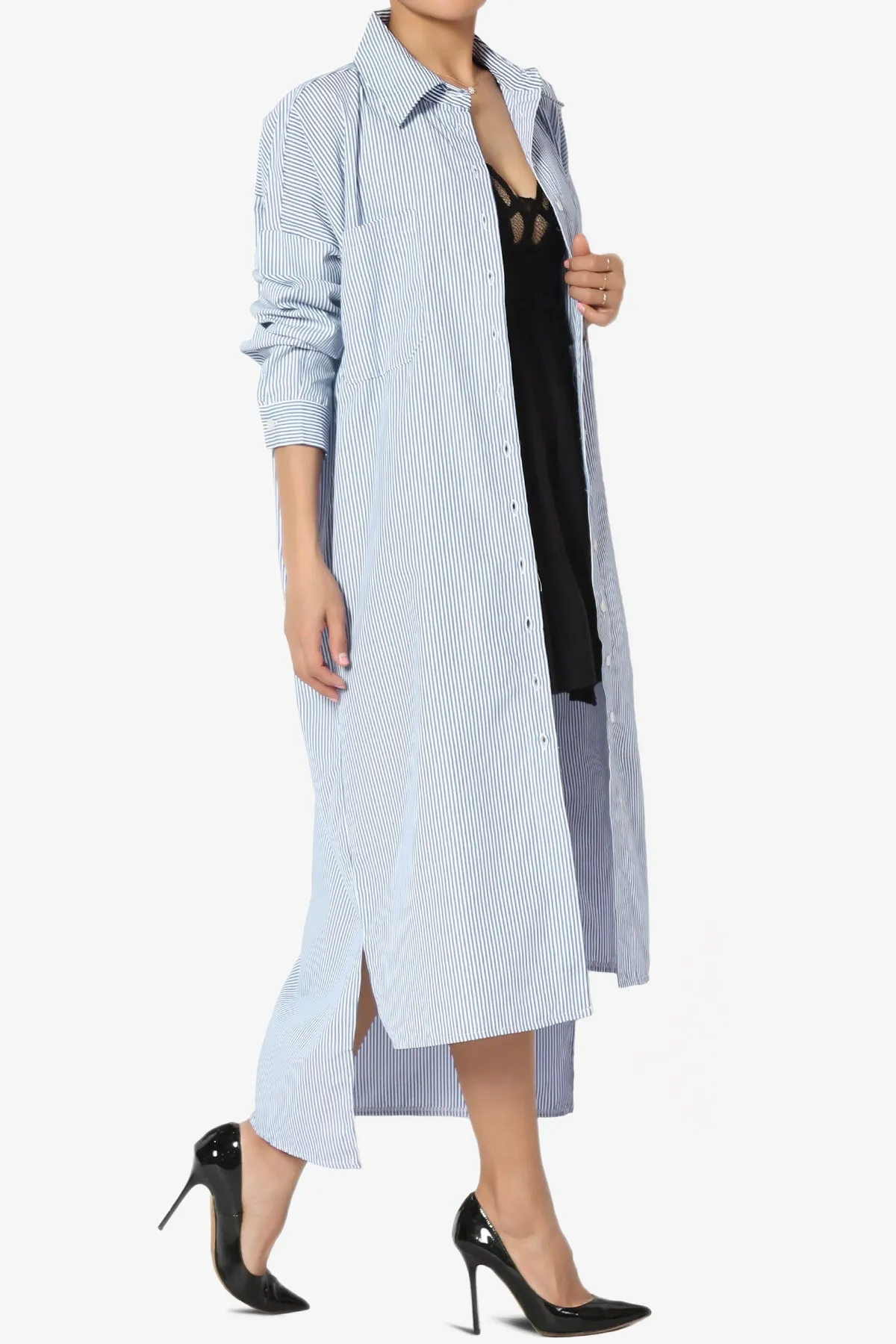 Barona Striped Maxi Dress Shirt PLUS