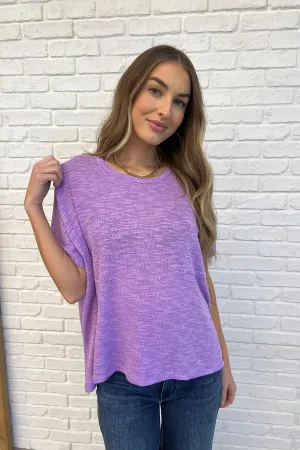 Basically Flowing Dolman Sleeve Top in B Lavender