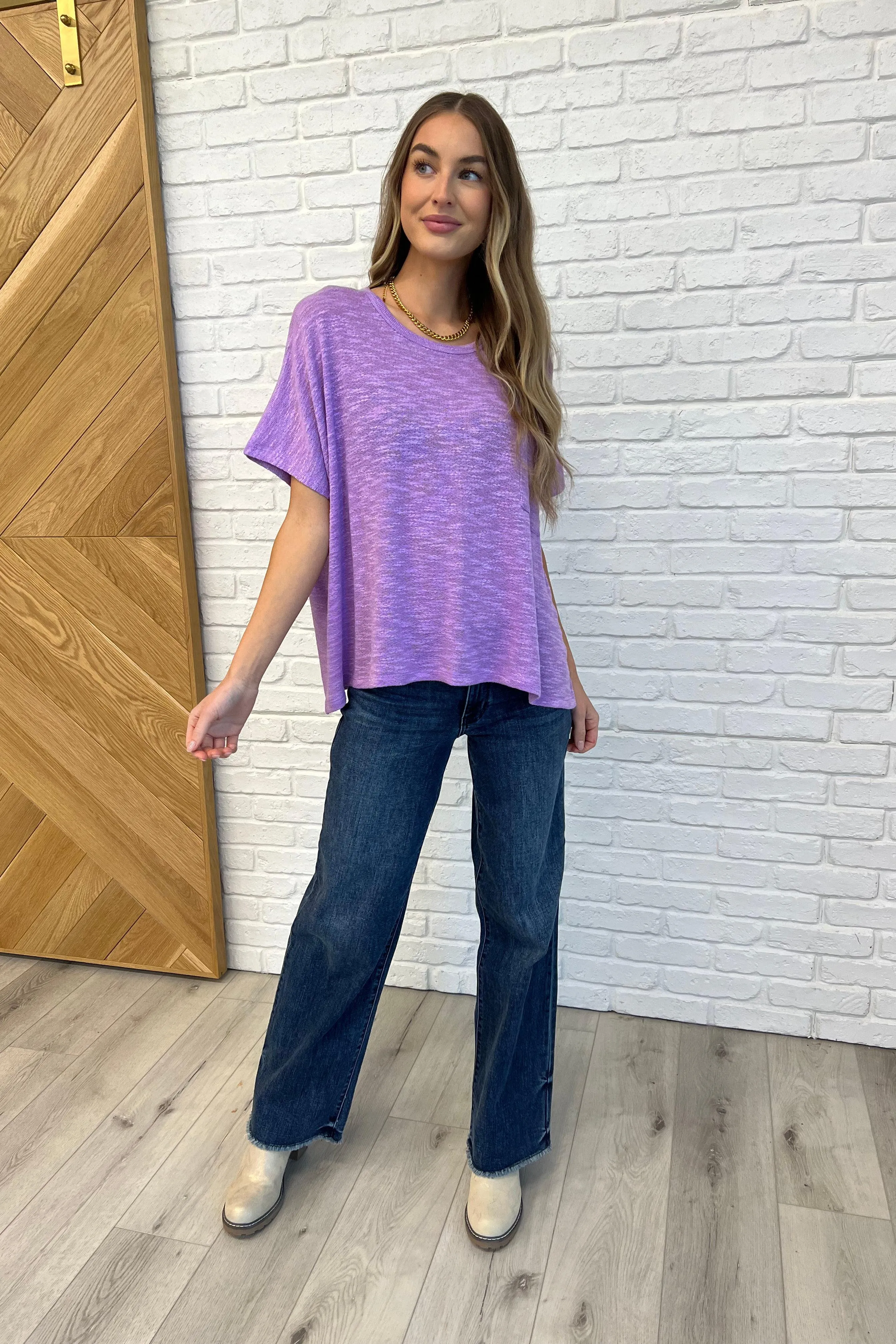 Basically Flowing Dolman Sleeve Top in B Lavender