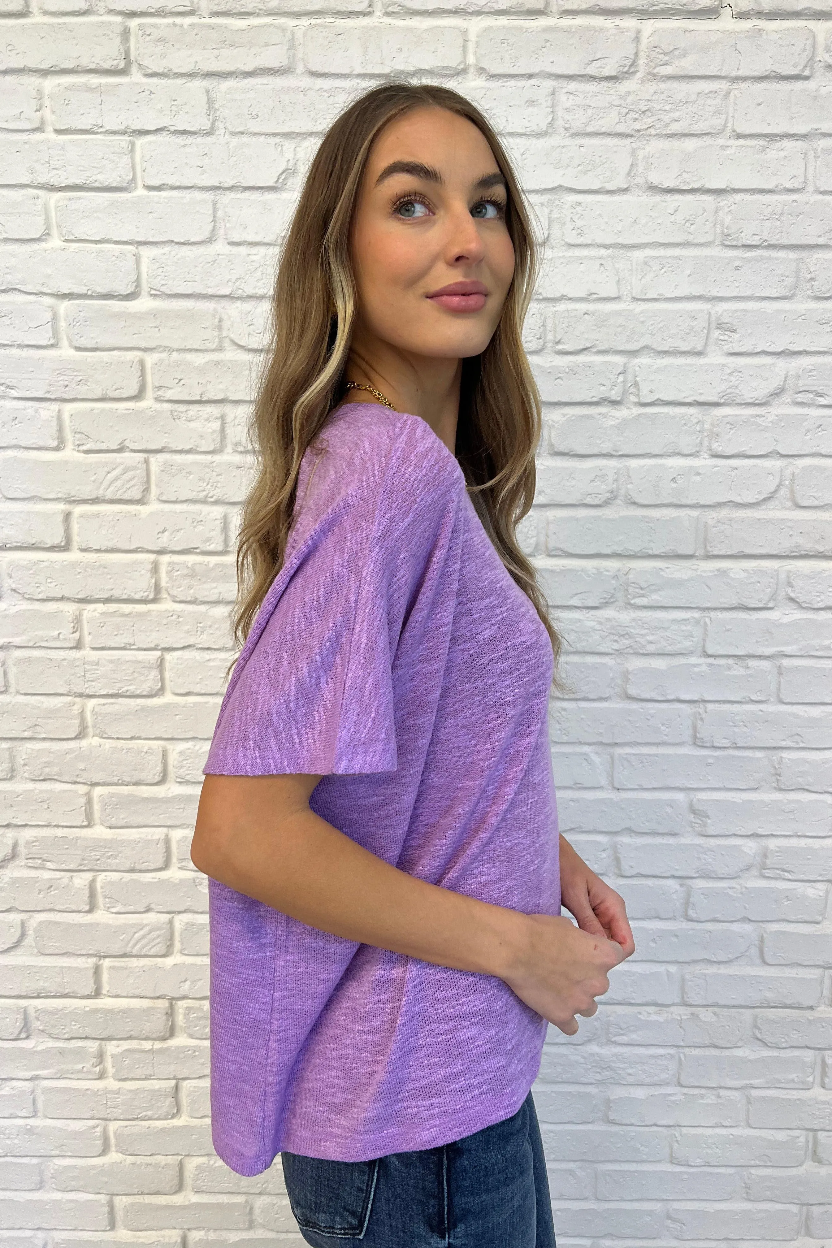 Basically Flowing Dolman Sleeve Top in B Lavender