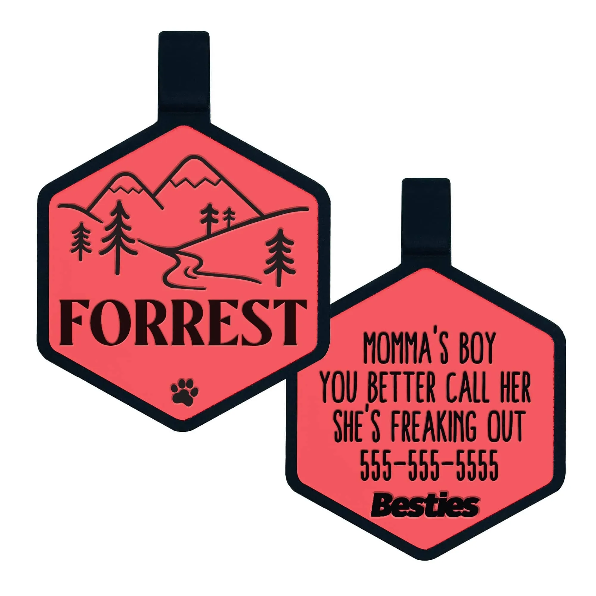 Besties Pets - Mountain Adventure Silicone Dog ID Tag