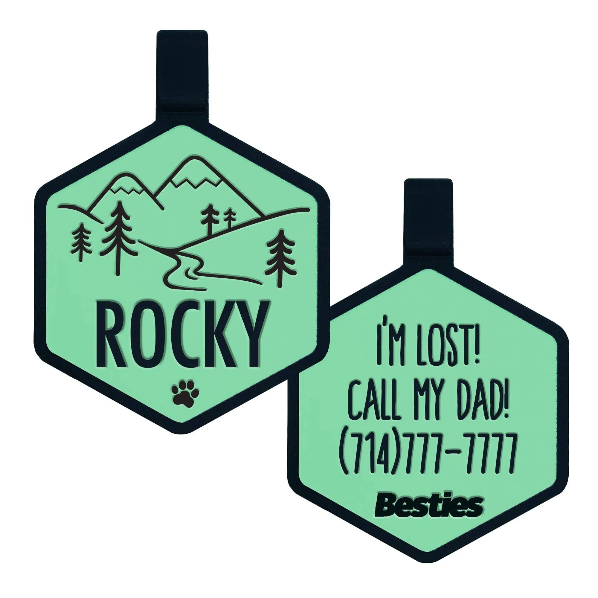Besties Pets - Mountain Adventure Silicone Dog ID Tag