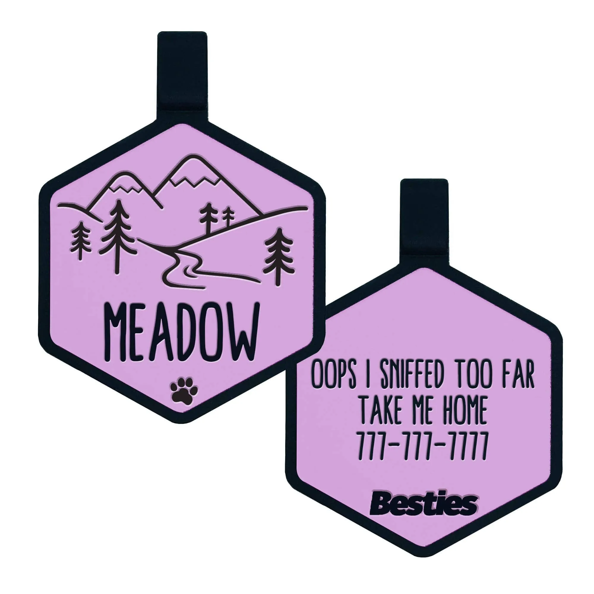 Besties Pets - Mountain Adventure Silicone Dog ID Tag