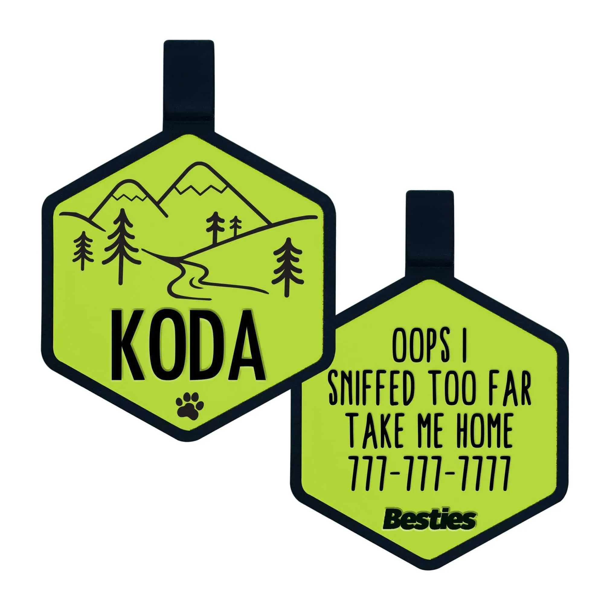 Besties Pets - Mountain Adventure Silicone Dog ID Tag
