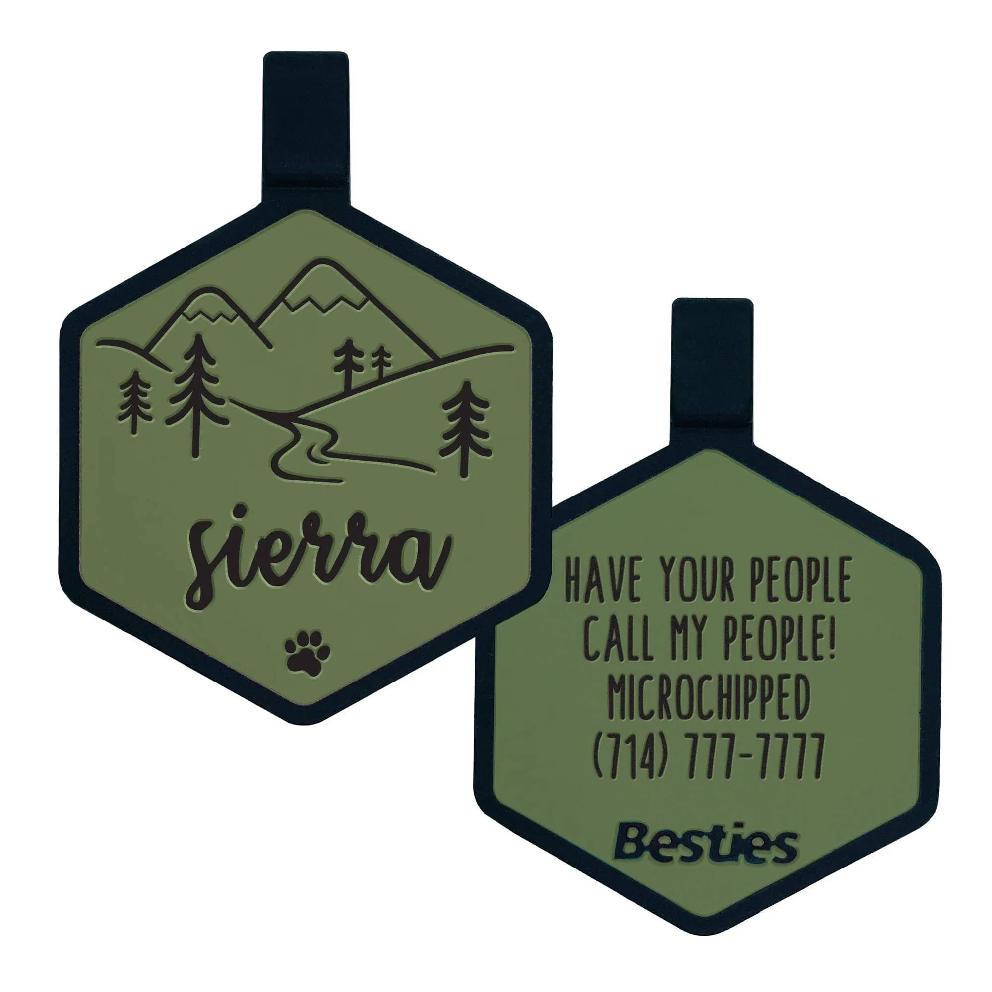 Besties Pets - Mountain Adventure Silicone Dog ID Tag