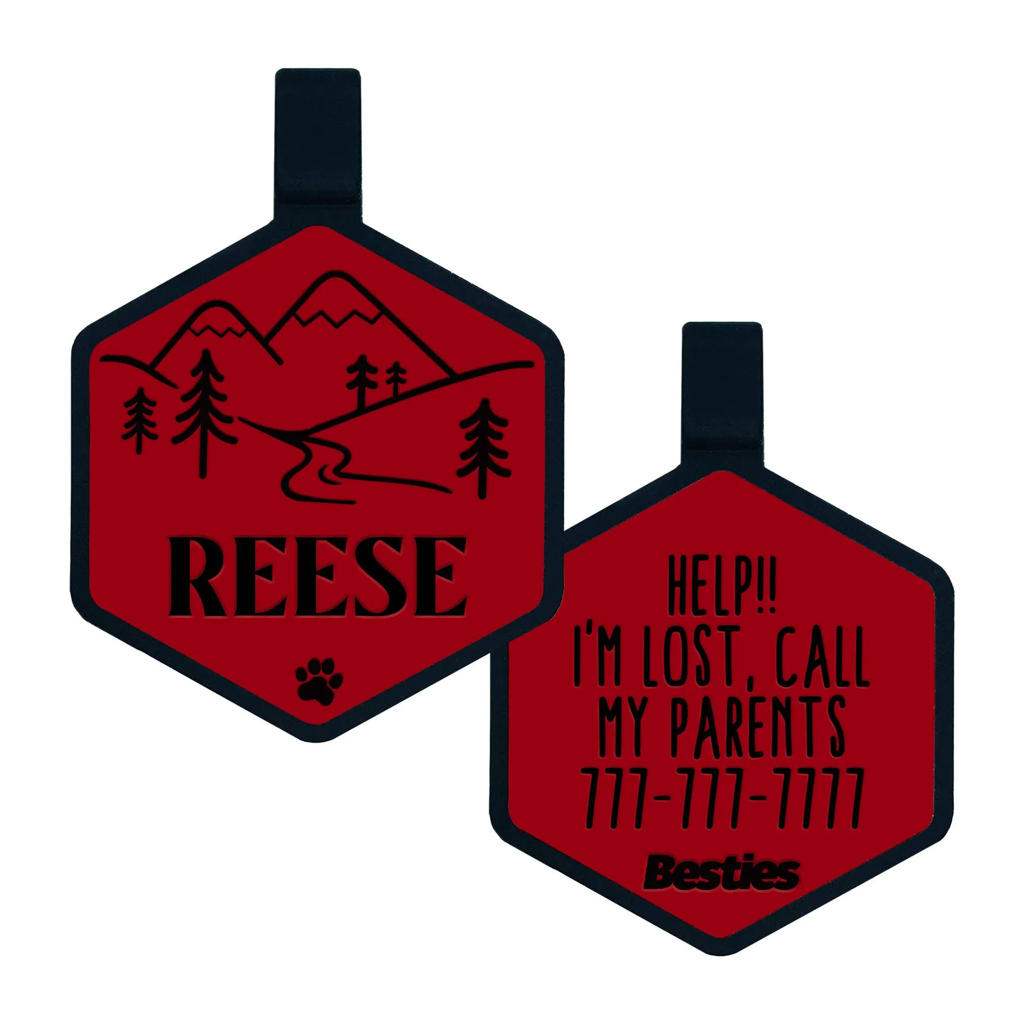 Besties Pets - Mountain Adventure Silicone Dog ID Tag