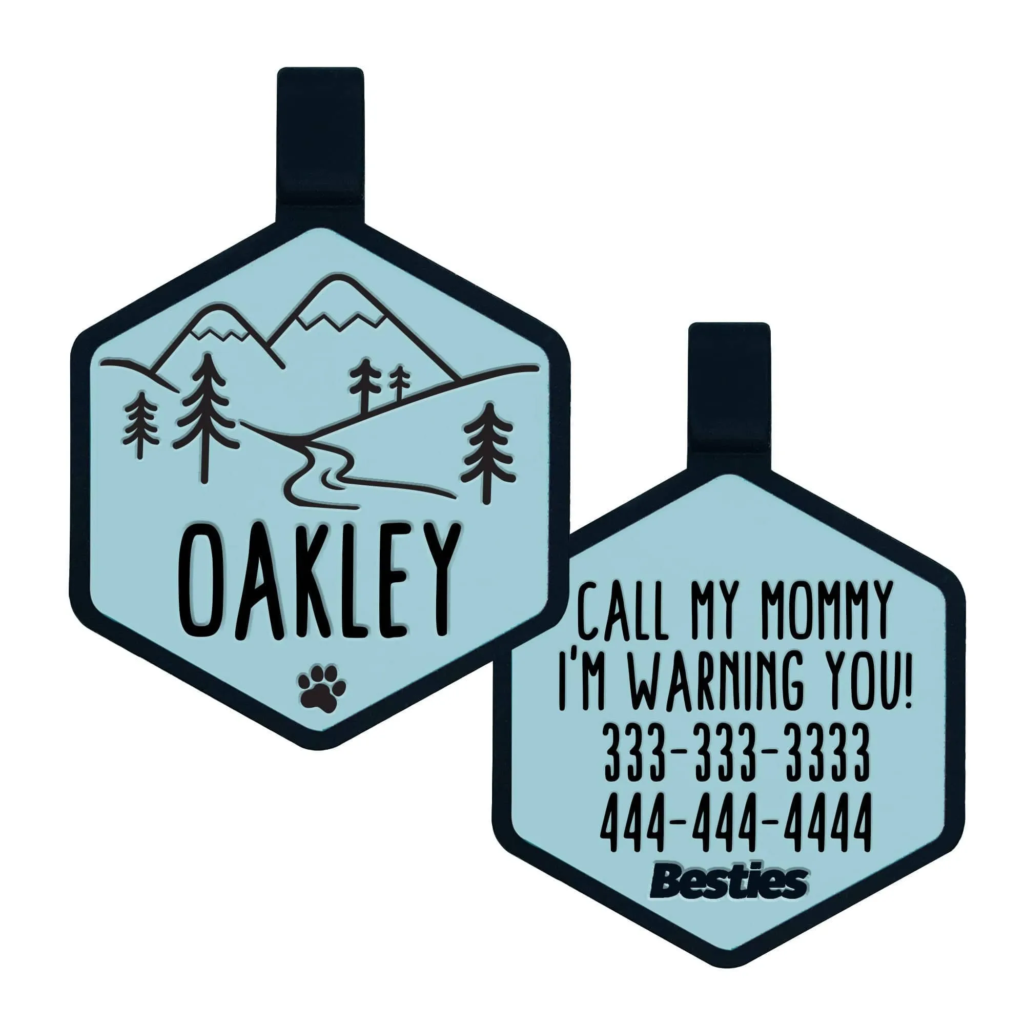 Besties Pets - Mountain Adventure Silicone Dog ID Tag