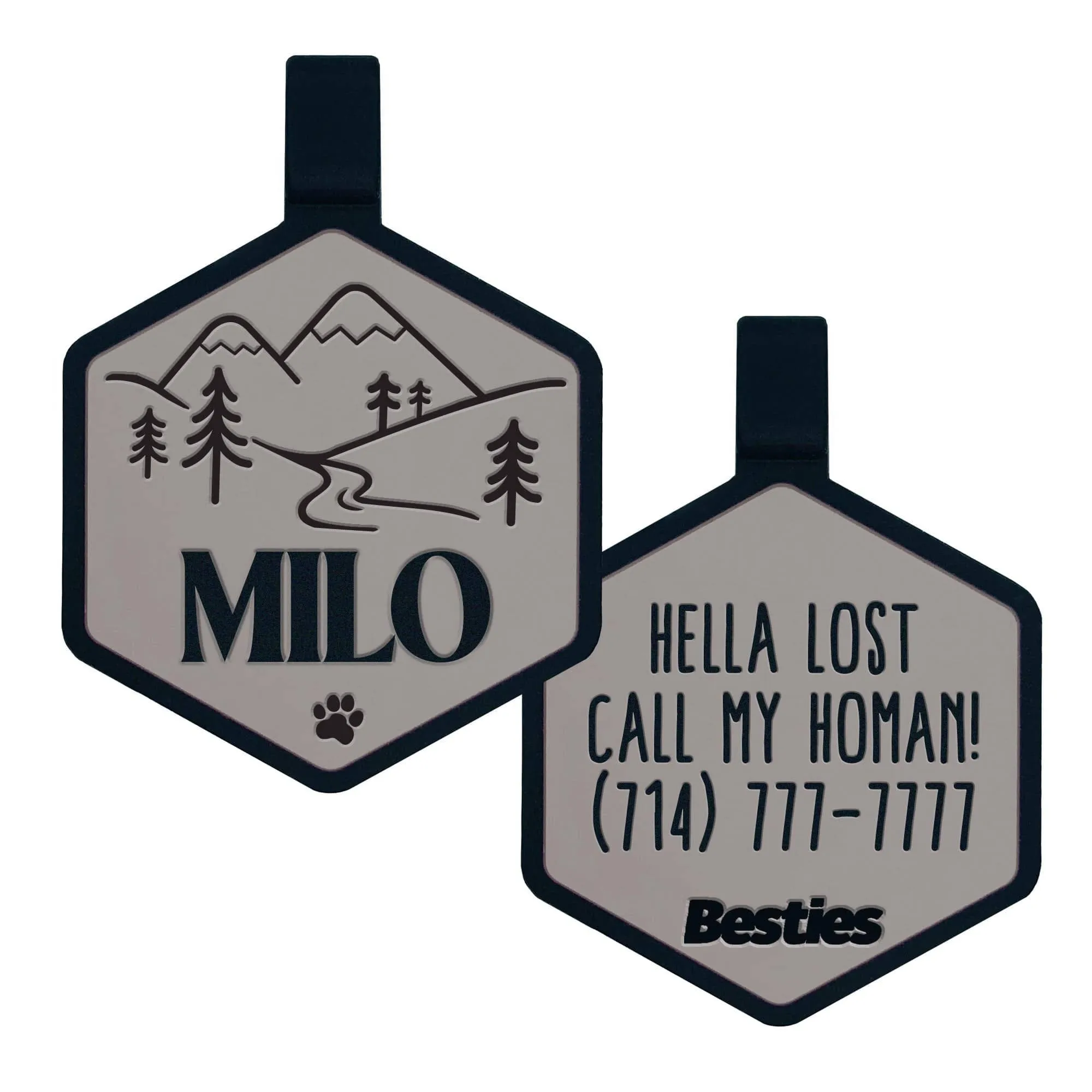 Besties Pets - Mountain Adventure Silicone Dog ID Tag