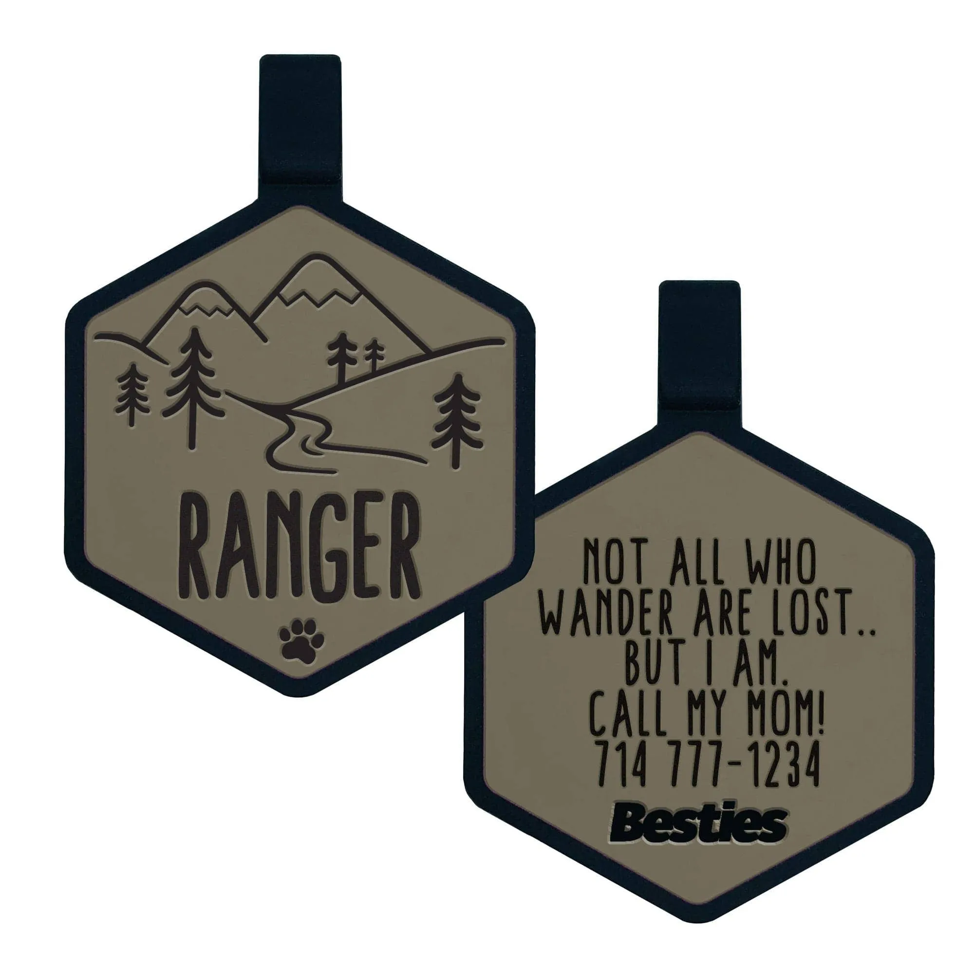Besties Pets - Mountain Adventure Silicone Dog ID Tag