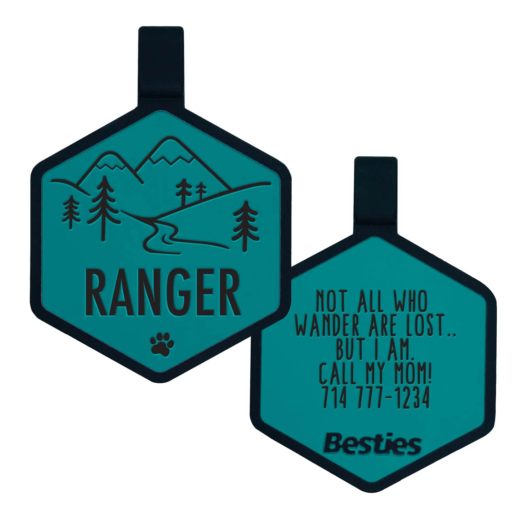 Besties Pets - Mountain Adventure Silicone Dog ID Tag