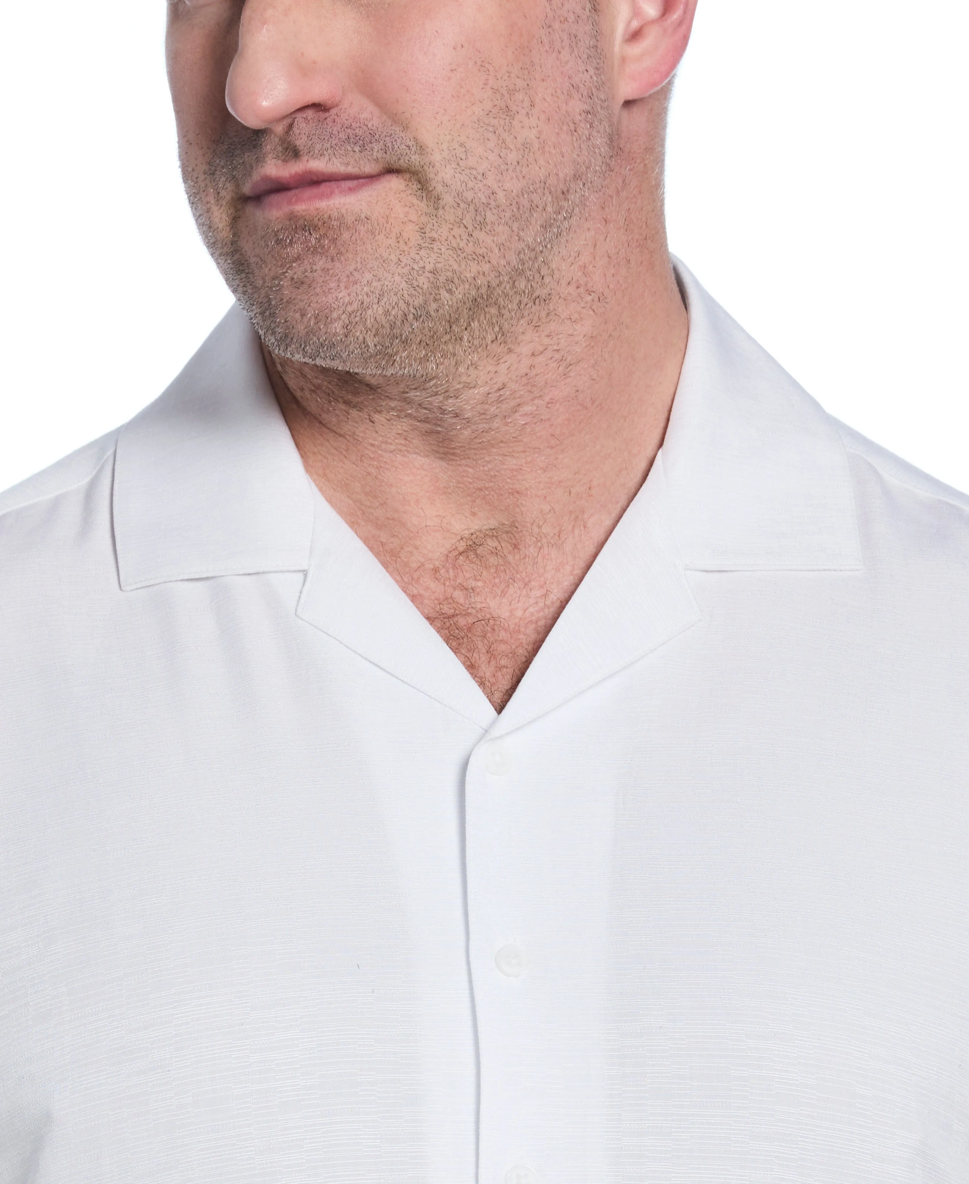 Big & Tall Solid Textured Cuban Collar Shirt