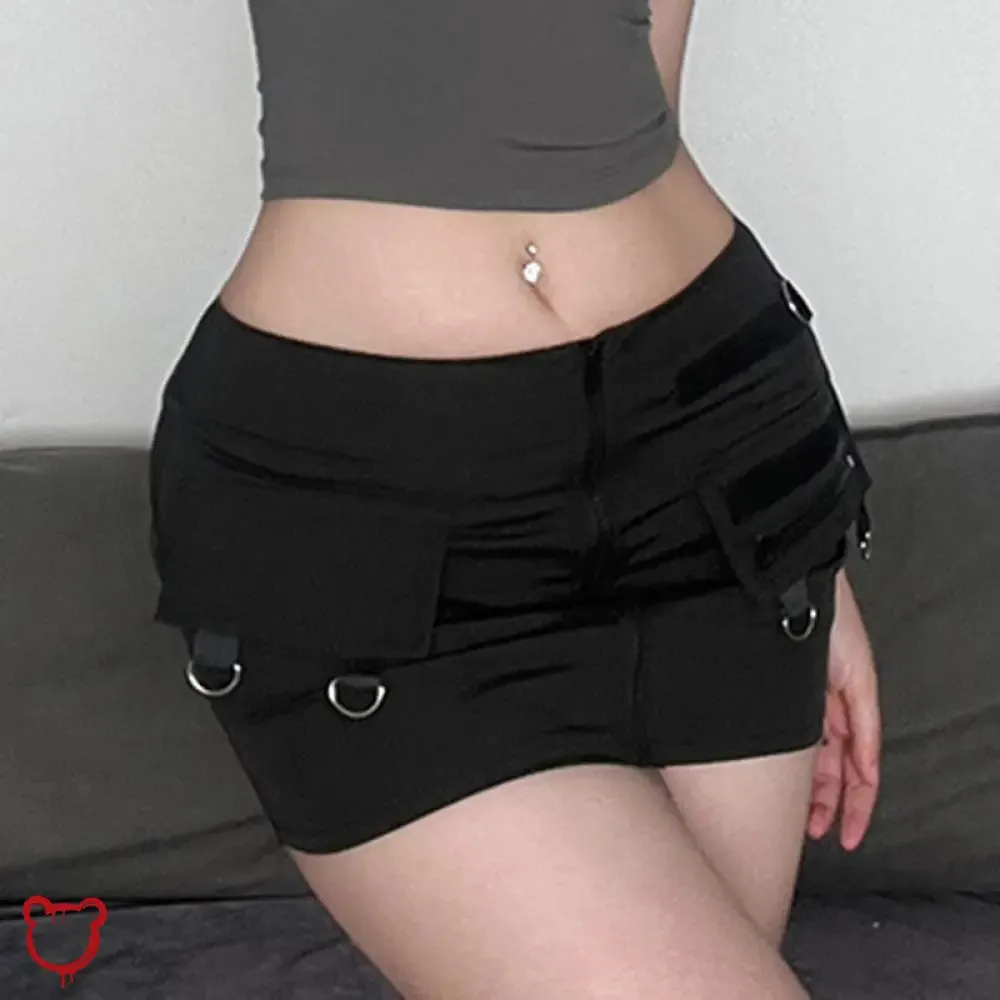 Black Goth Miniskirt Revamped'