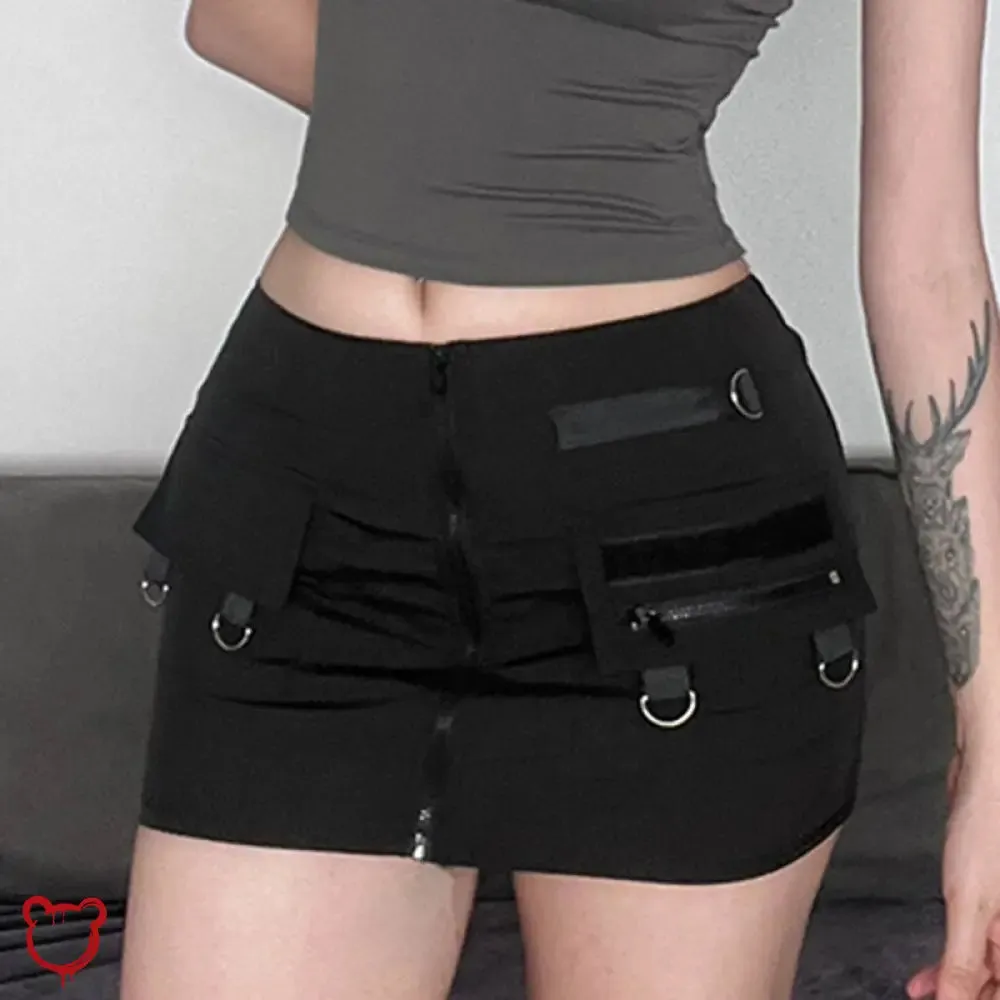 Black Goth Miniskirt Revamped'