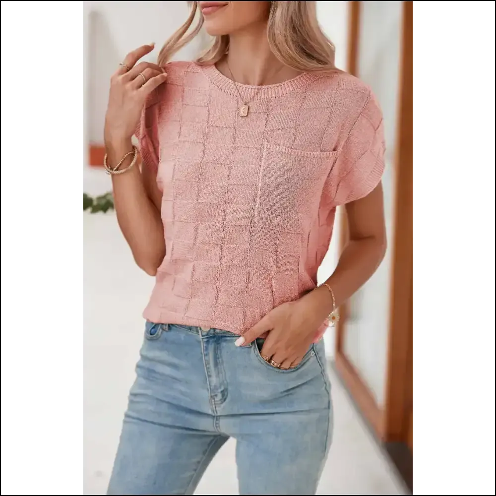 Black Lattice Textured Knit Baggy Top: Slay , Queen! 👑 Needful Things