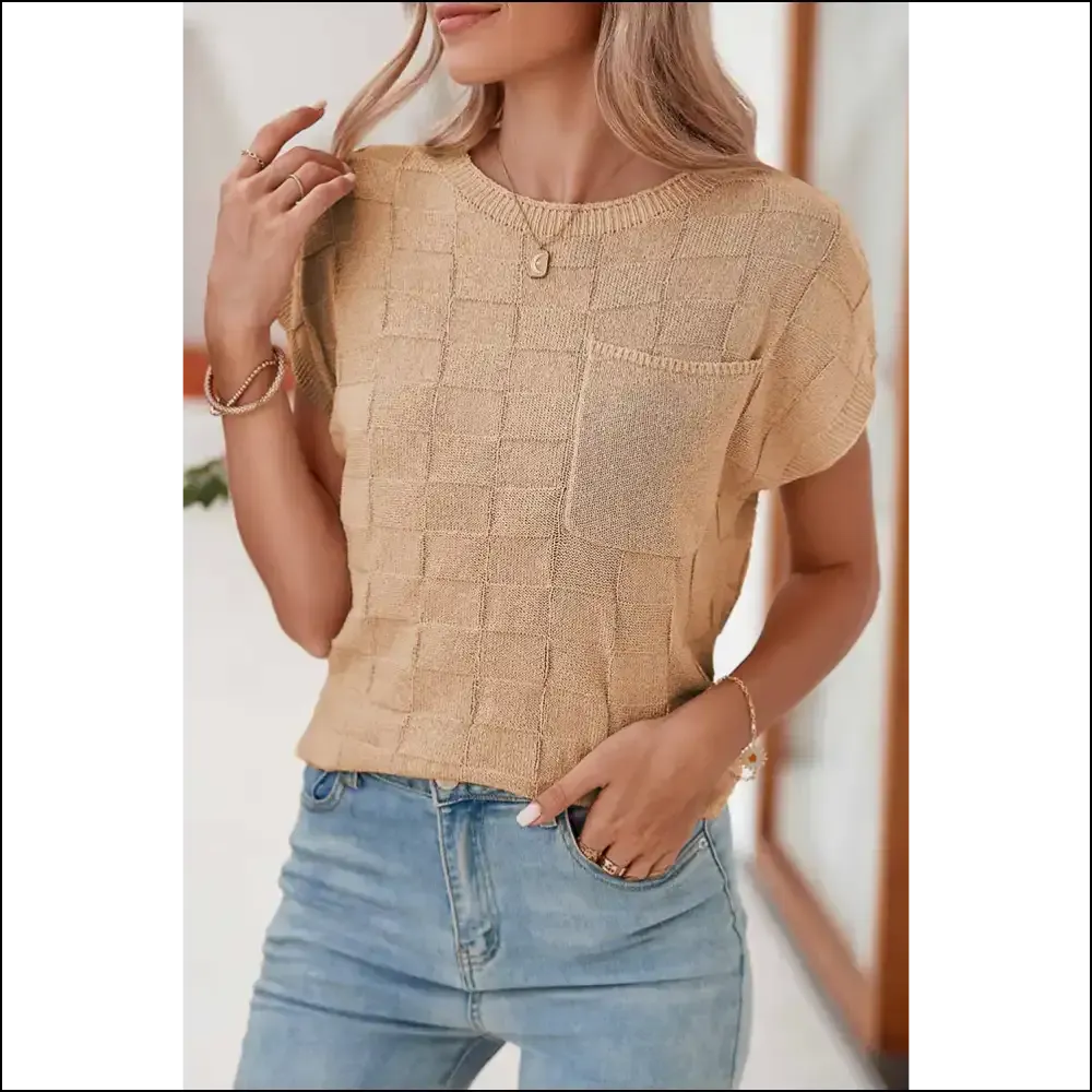 Black Lattice Textured Knit Baggy Top: Slay , Queen! 👑 Needful Things