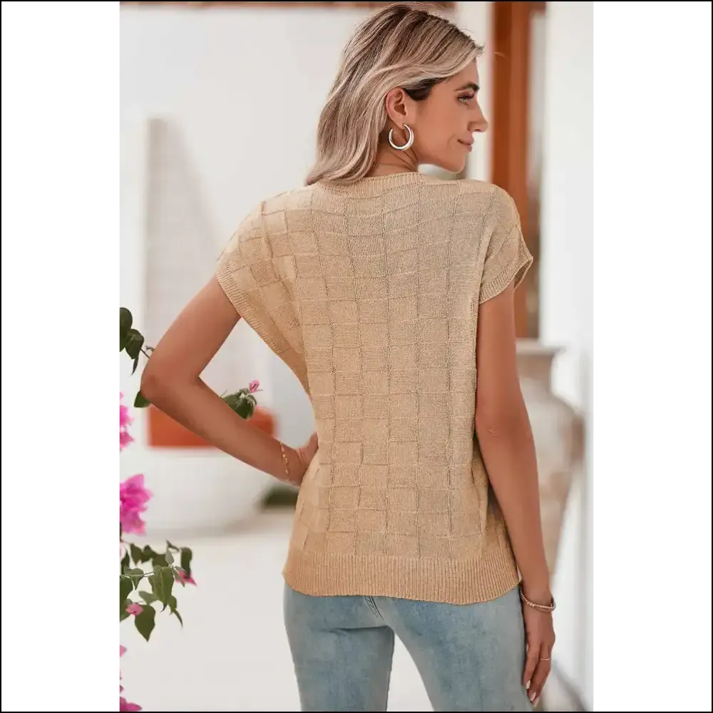 Black Lattice Textured Knit Baggy Top: Slay , Queen! 👑 Needful Things
