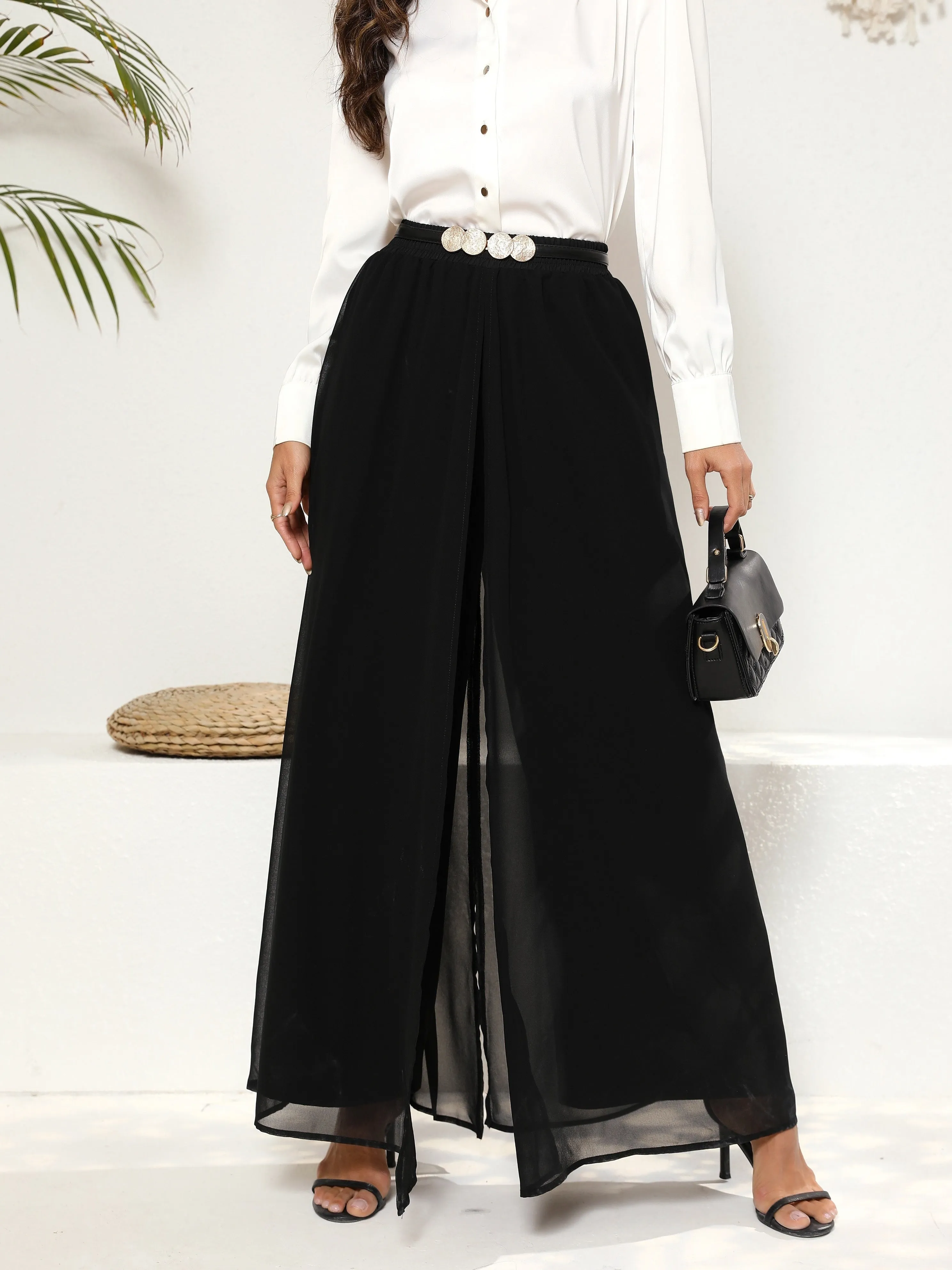 Black Layered Look Skirt