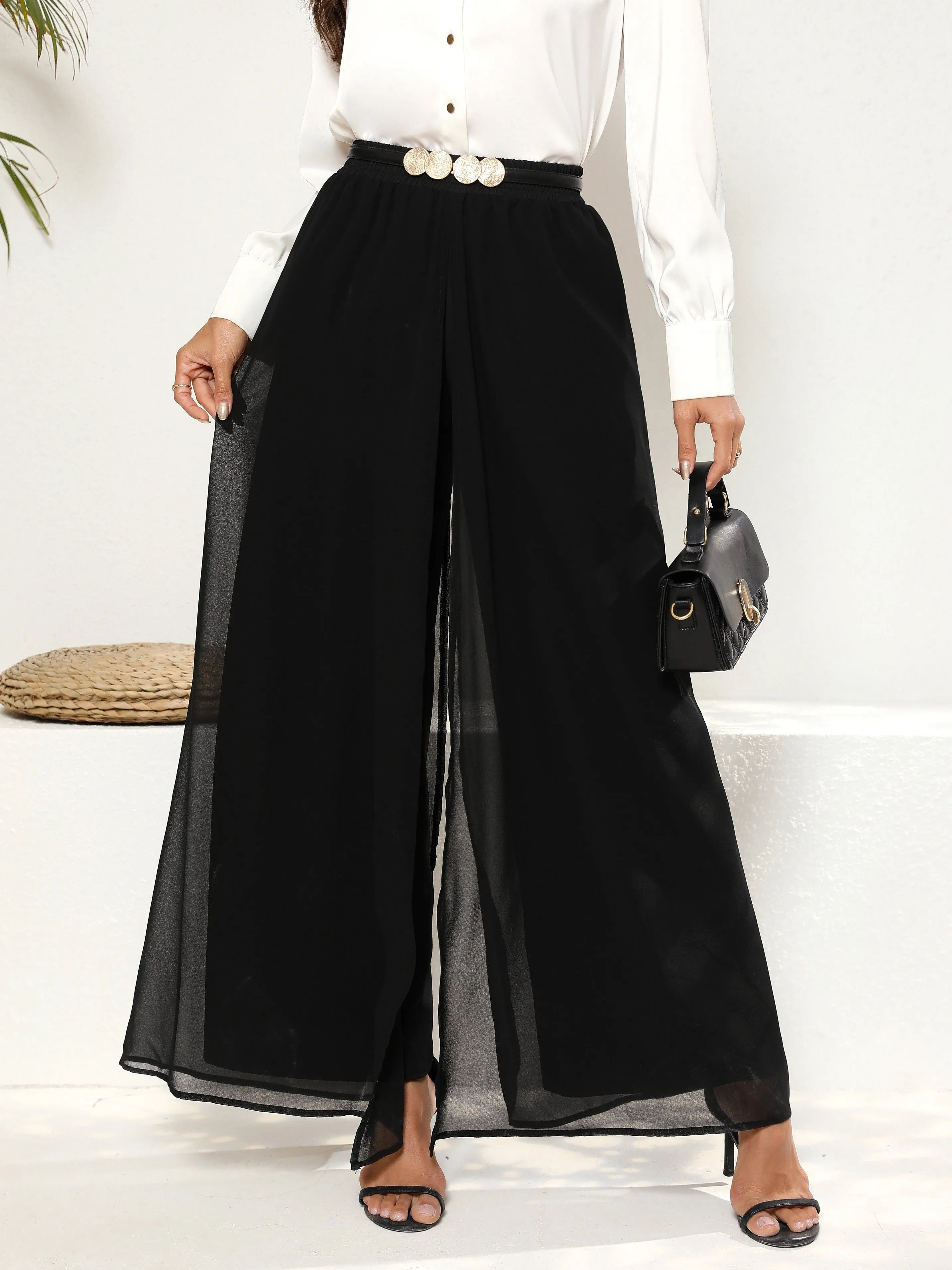 Black Layered Look Skirt
