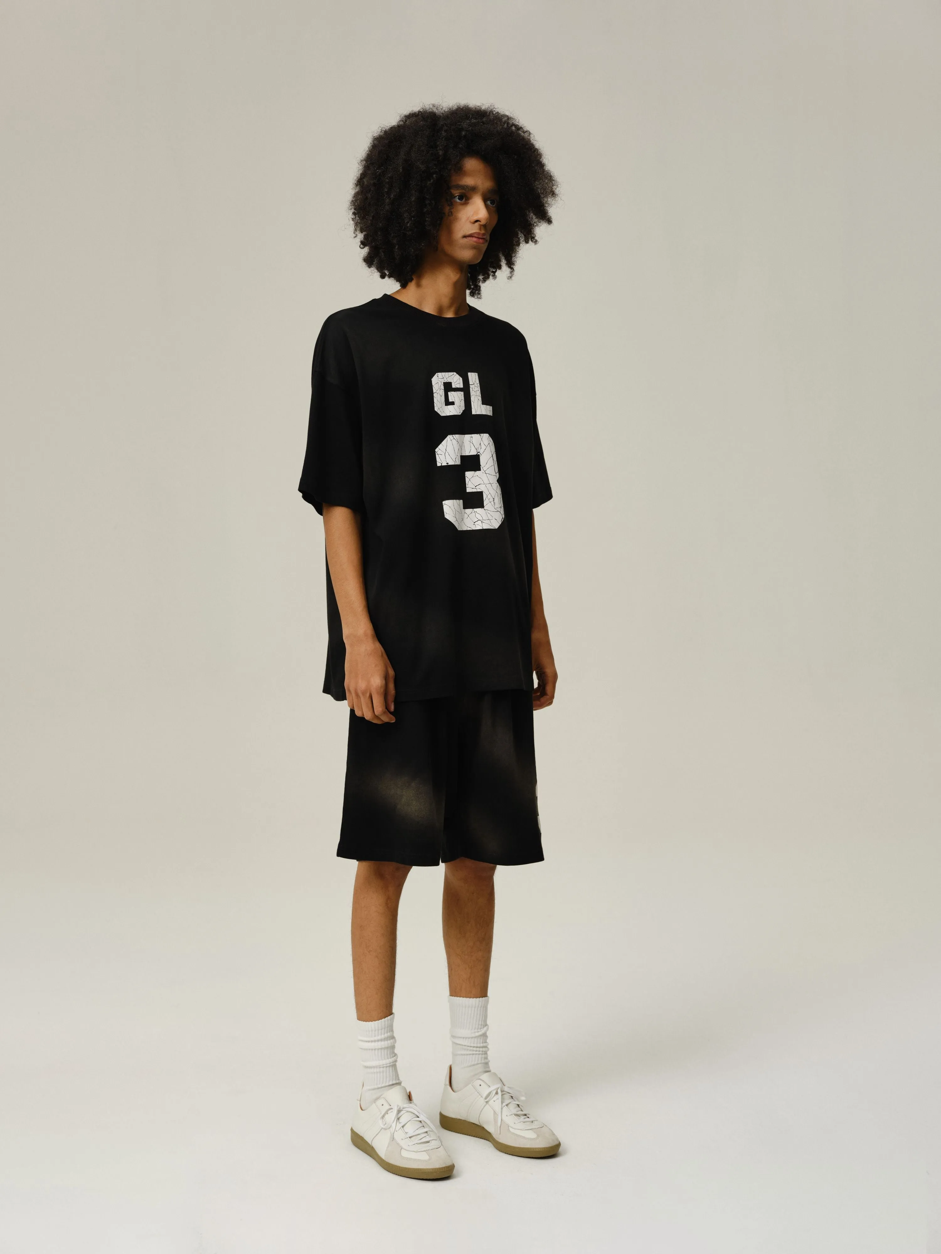 Black Sunfade Logo Shorts