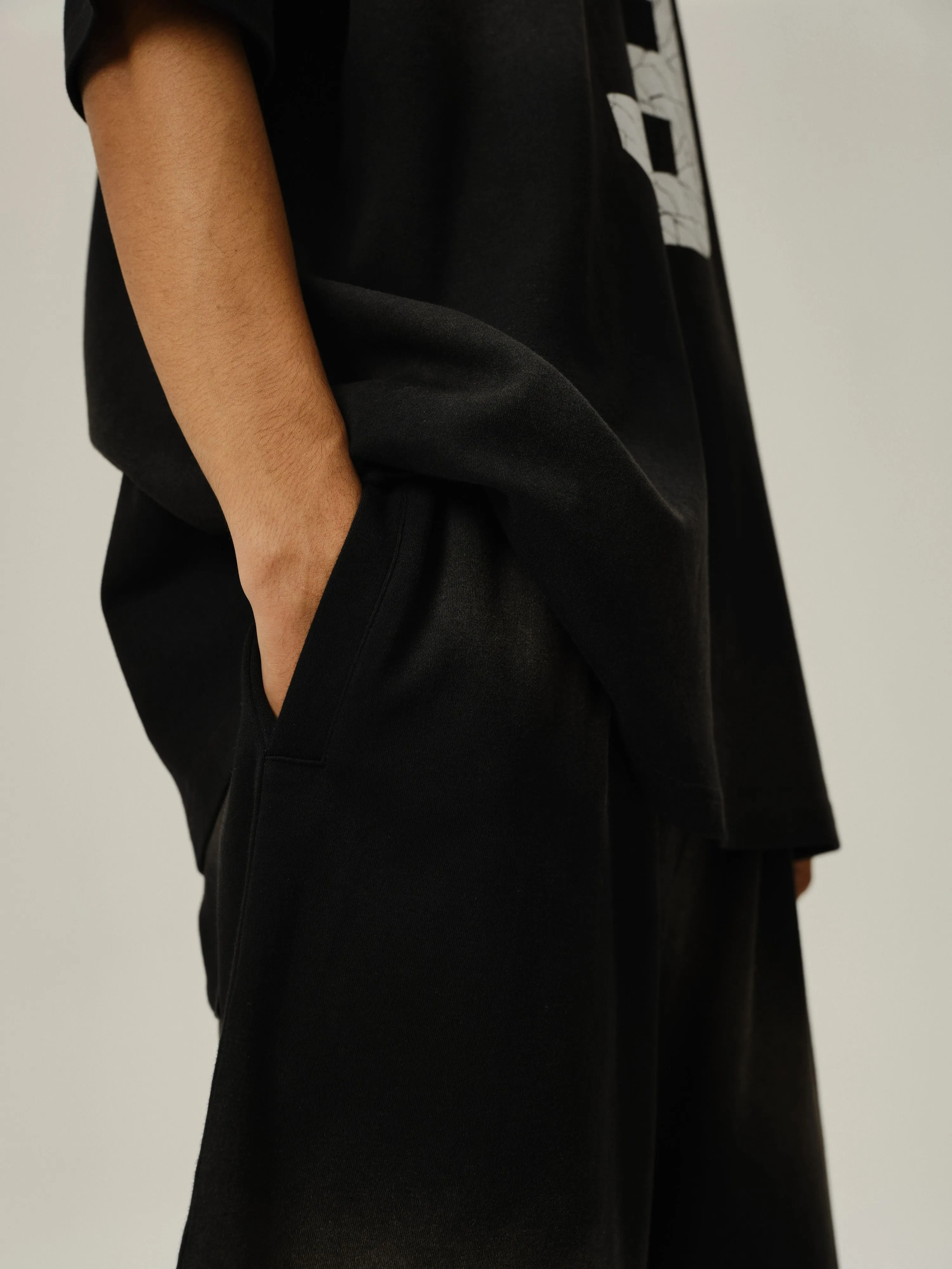 Black Sunfade Logo Shorts